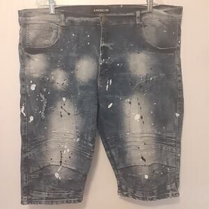 MCMXXXIII Jean Shorts Mens 42 Blue Denim Distressed Streetwear Grunge Jorts